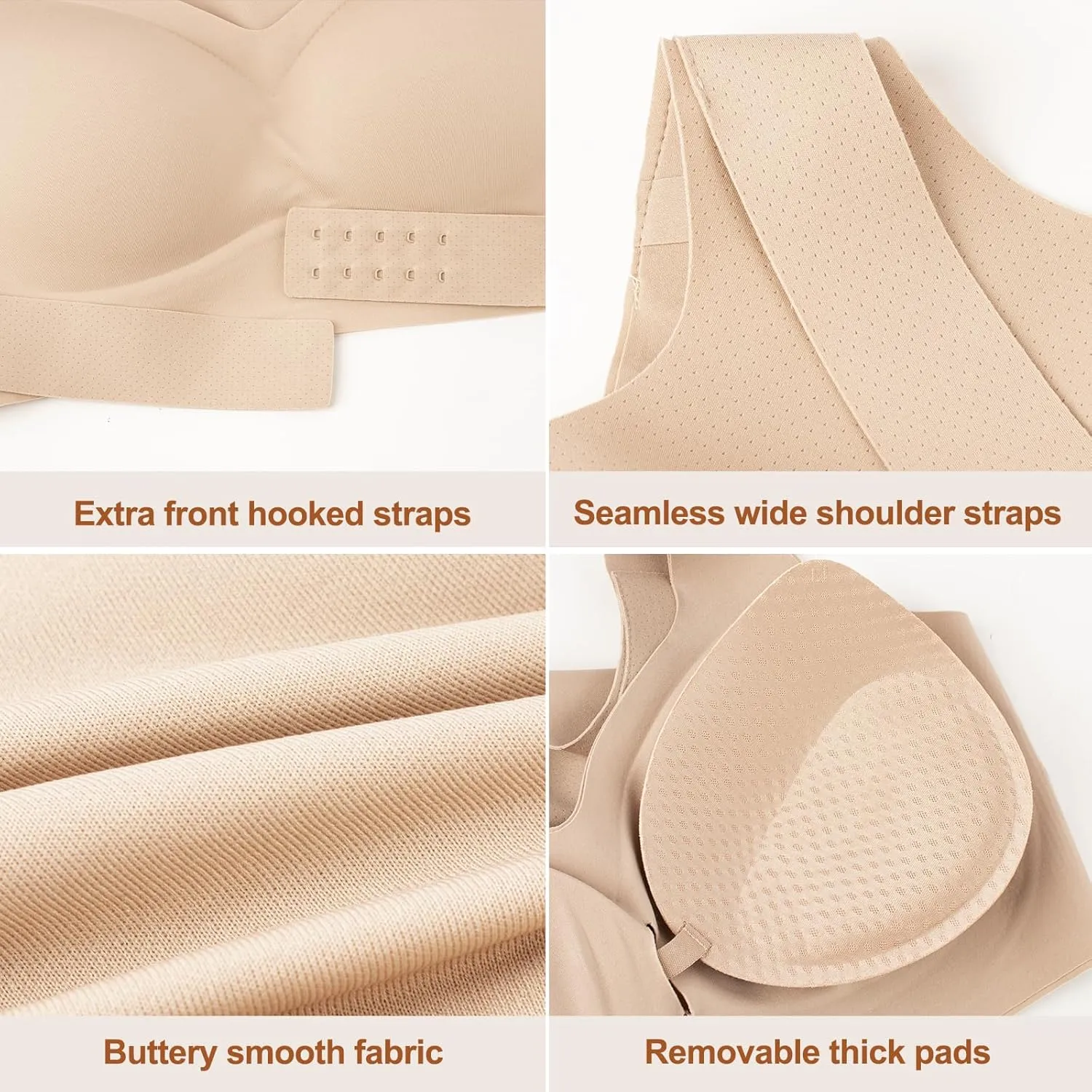 Posture Bra for Women Wireless Push Up Bralette Full Coverage Back Support Brasieres