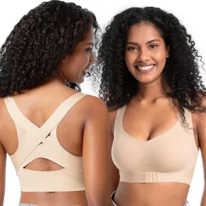Posture Bra for Women Wireless Push Up Bralette Full Coverage Back Support Brasieres