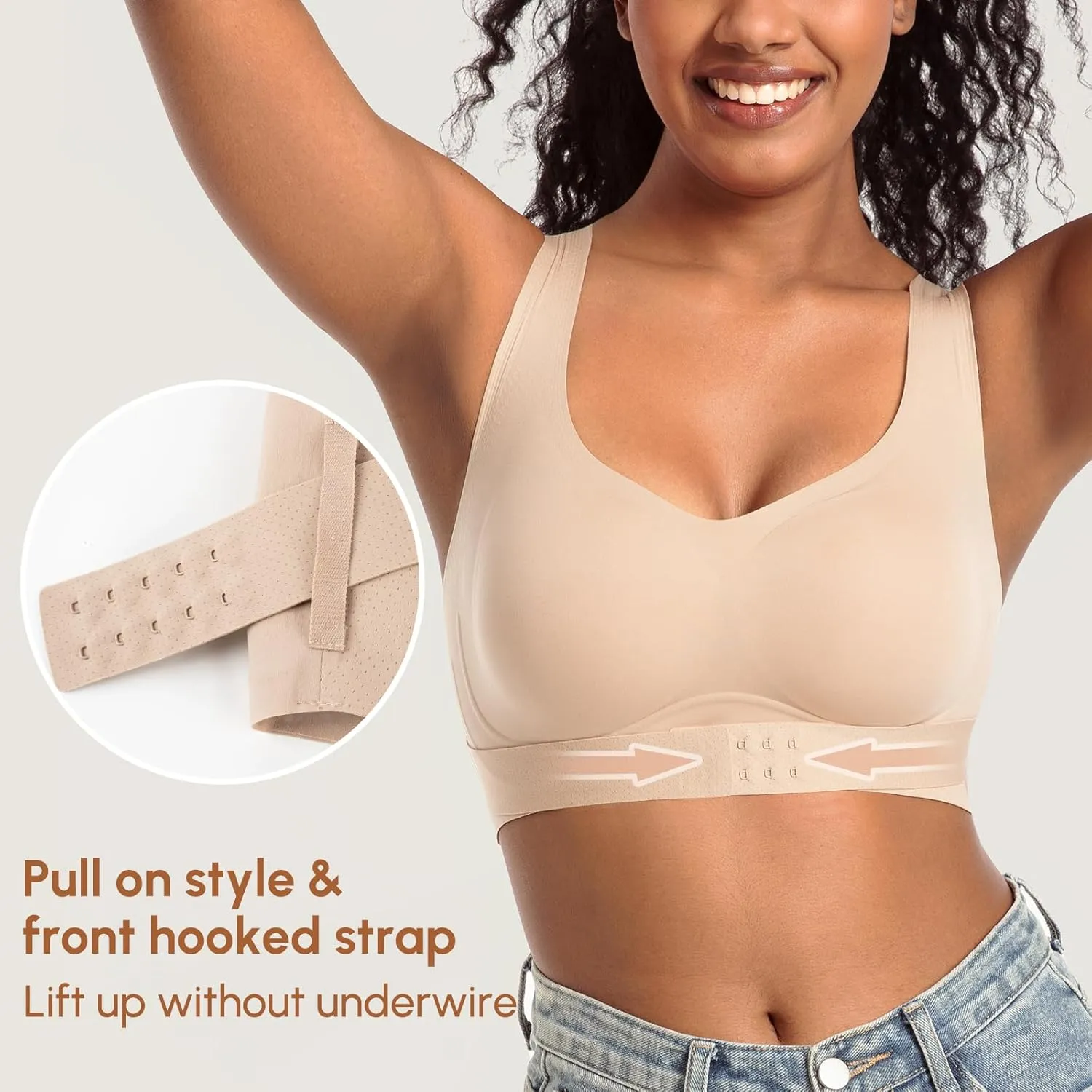Posture Bra for Women Wireless Push Up Bralette Full Coverage Back Support Brasieres