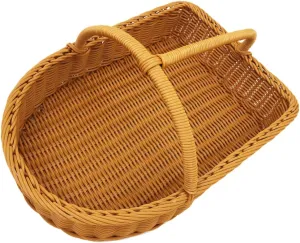 Practical Woven Basket Snack Container Slipper Storage Yellow Simulation Rattan Decorative Basket