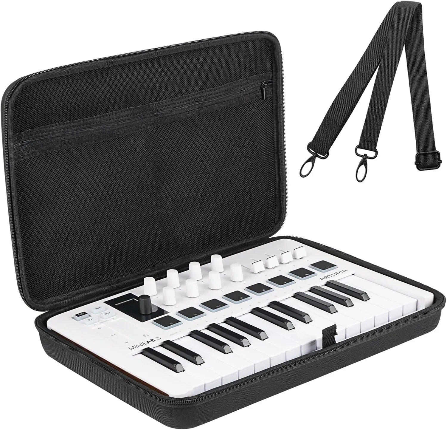 Premium Velvet HardShell Case Compatible with Arturia MiniLab 3 case MiniLab MkII 25 Slim-Keyboard Controller cover for Midi Controller Synthesizer