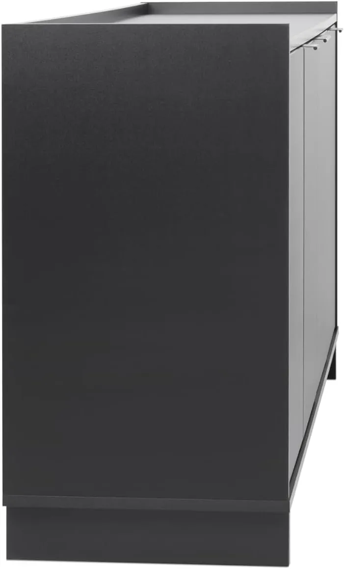 Prepac Simply Modern 4 Door Console Table Storage Cabinet, Buffet Cabinet for Storage and Organization, Modern Side Table with Doors & Shelves, 60”W x 30”H x 16”D, Black