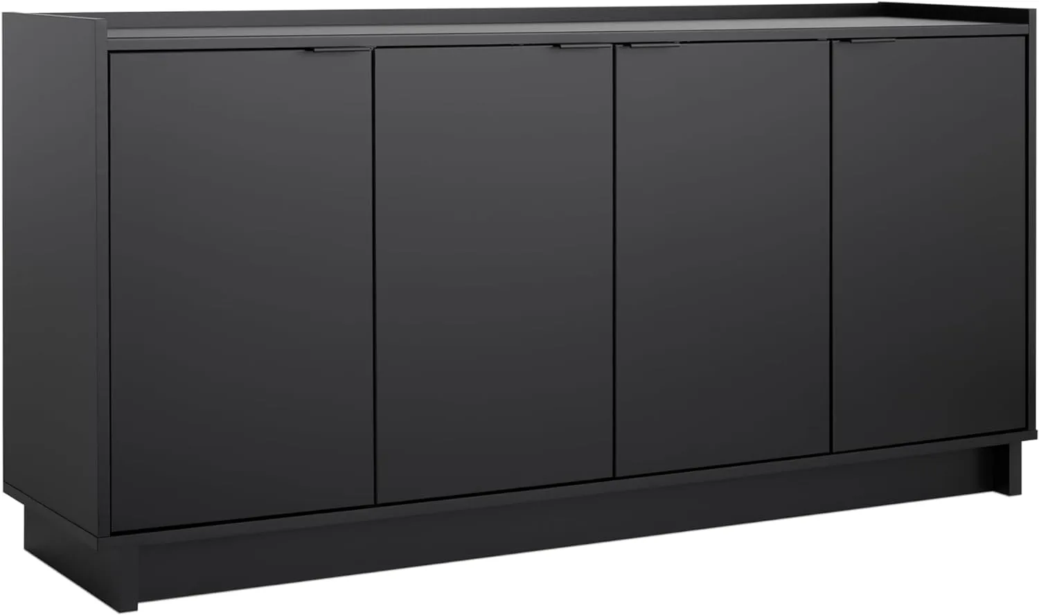 Prepac Simply Modern 4 Door Console Table Storage Cabinet, Buffet Cabinet for Storage and Organization, Modern Side Table with Doors & Shelves, 60”W x 30”H x 16”D, Black