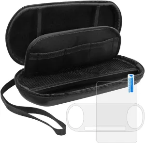 ProProtective Case for Sony Playstation Vita 2000 with Screen Protectors, AFUNTA Tempered Glass for Front Screen and PET Film for The Back, 1 Carrying EVA Case for PS Vita PSV Console