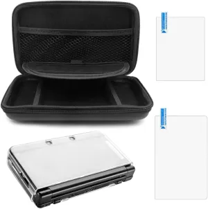 Protective Carrying Case Compatible NEW 3DS XL, with Hard Cover and 2 pcs Screen Protectors, AFUNTA Hard Shell Travel Bag, Protective Films for Top and Bottom Screen