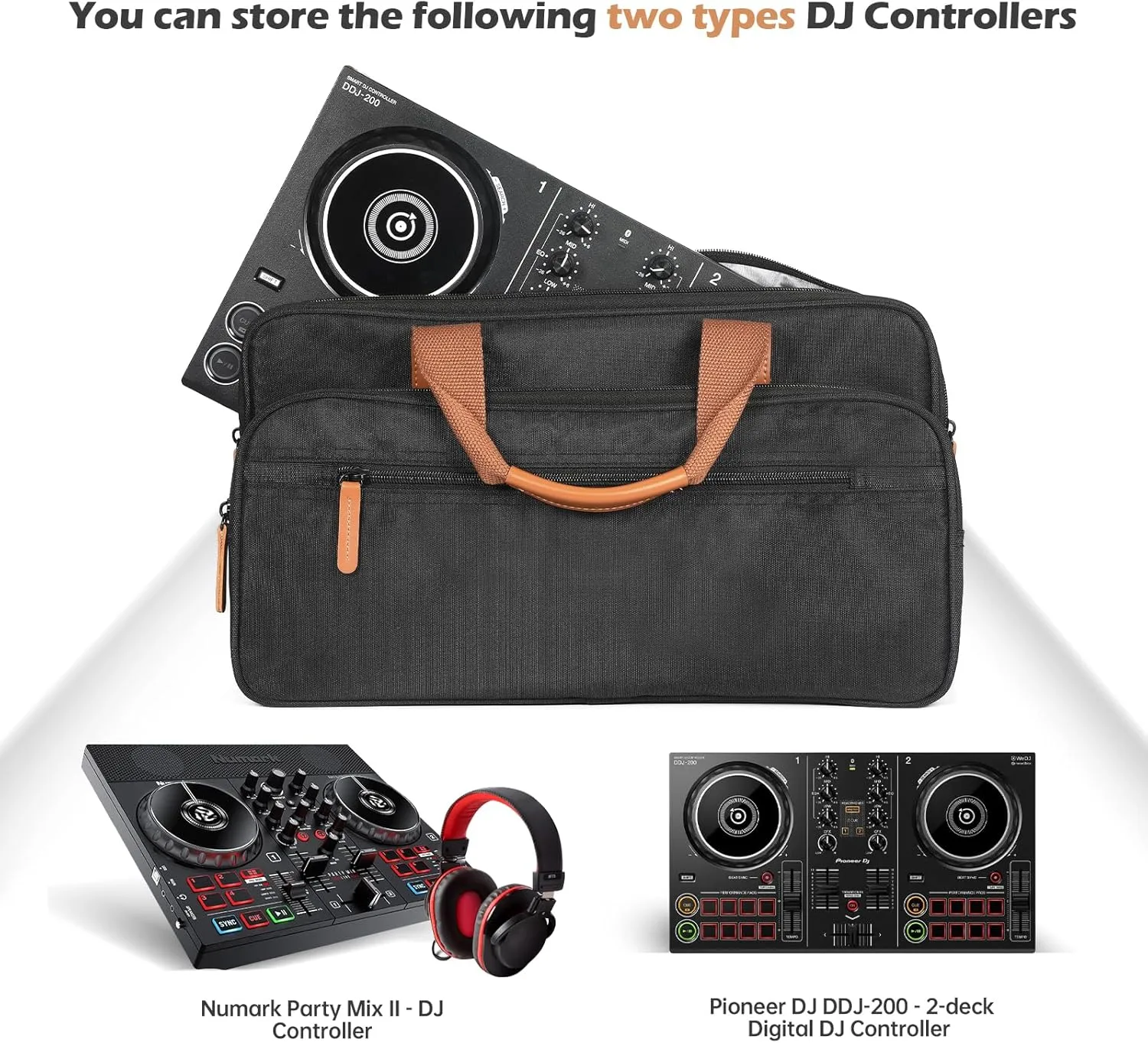 Protector Bag Storage Case, Tote Bag for Pioneer DJ DDJ-200, Travel Carrying Case for Numark Party Mix II, Compact DJ Controller Padded Carry Case (For DDJ-200)