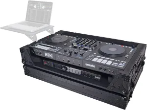 Prox XS-RANEFOUR WBL ATA Flight Style Road Case for Rane 4 Dj Controller | Gig-Ready Series | CNC Technology | Honeycomb Digital Surface | 1U Rack Space Wheels | Black Hardware - Black Finish