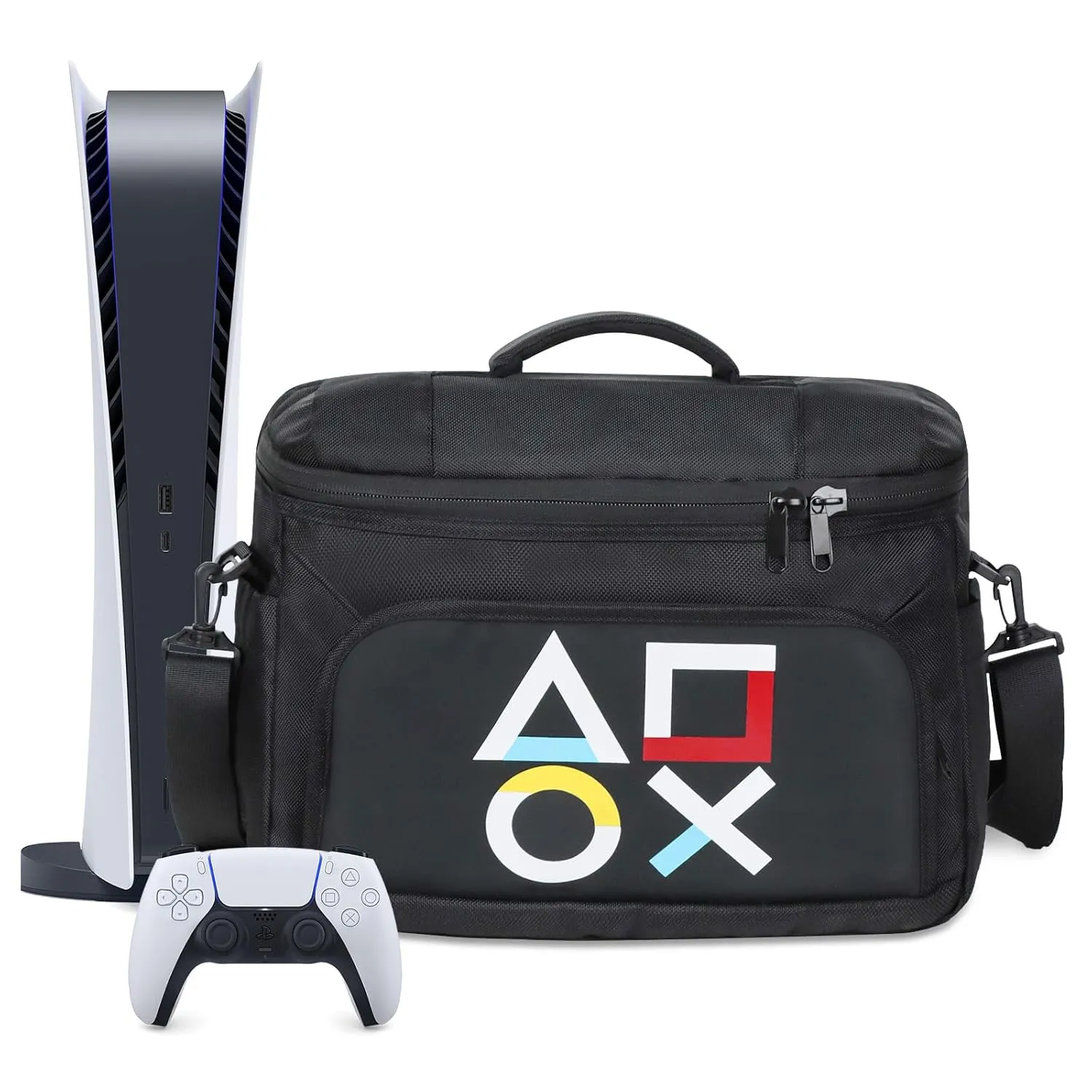 Ps5 Bag pS5 Case Storage Bag for pS5 /Ps5 Slim Controller Console pS5 Pro Travel Carrying Case for pS5 Slim Disc Gaming mice USB Cable Charger & Accessories
