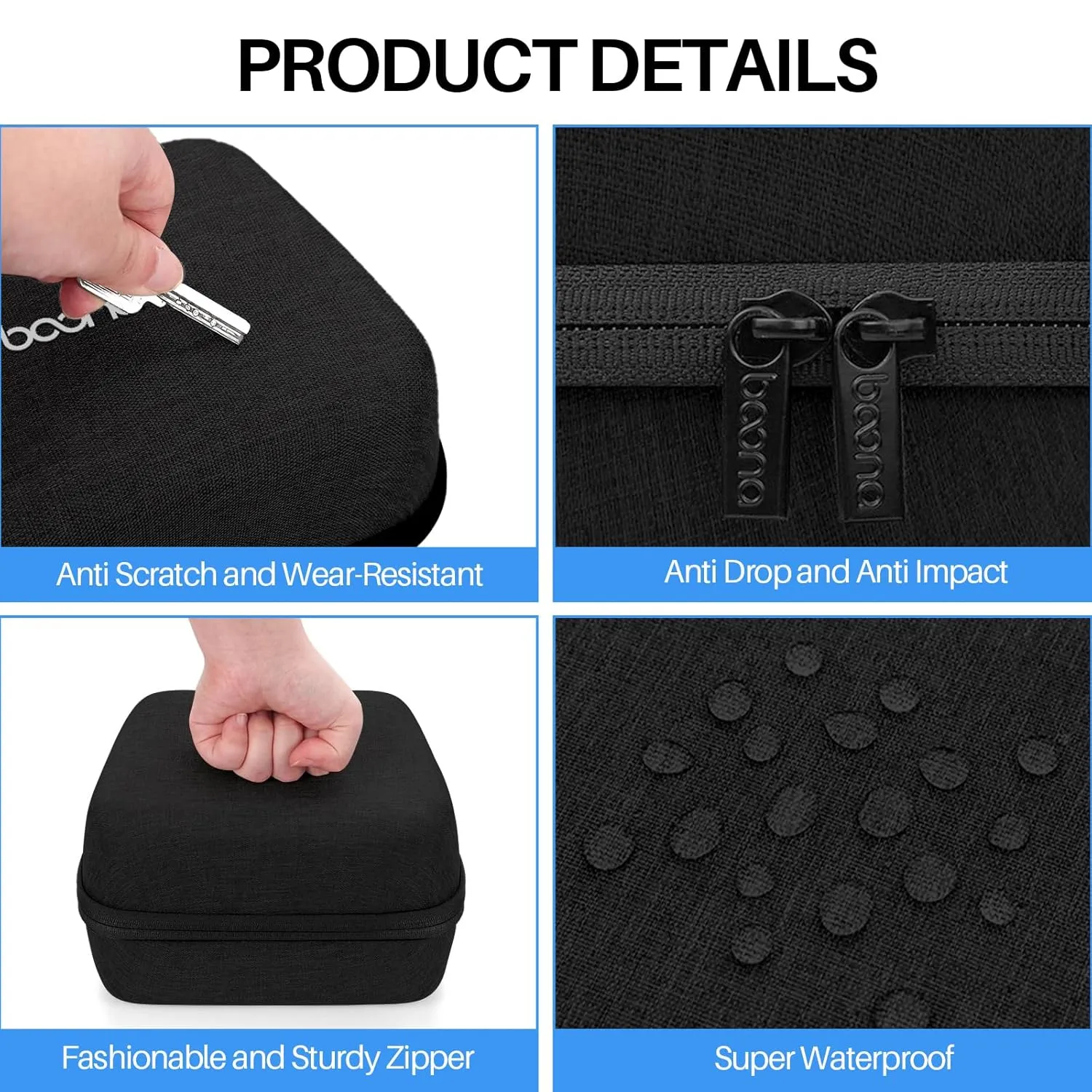 PS5 PS4 Switch Pro Controller Case, Game Controller Carrying Travel Case Compatible with PS 5, PS 4, X Box, Switch Pro and Other Controllers, Protective Hard Storage Case for 2 Controllers, Black