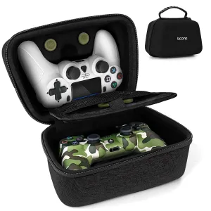 PS5 PS4 Switch Pro Controller Case, Game Controller Carrying Travel Case Compatible with PS 5, PS 4, X Box, Switch Pro and Other Controllers, Protective Hard Storage Case for 2 Controllers, Black