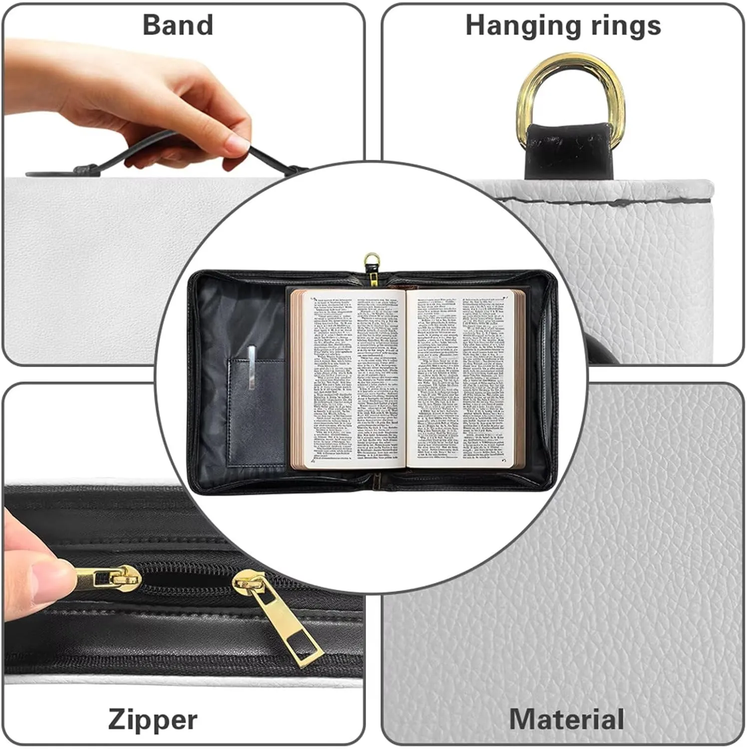 PU Leather Bible Covers for Men 2025 Version, Comes with 2 Leather Bookmarks, Cyan Bible Bag with Handle, Famous Oil Painting Printed Men's Christian Gifts, Built-in Pocket Pen Slots