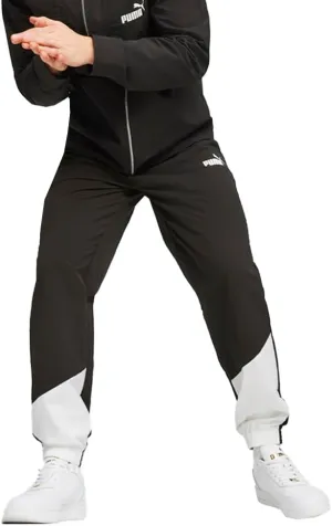 PUMA Mens Power Colorblock Woven Pants Casual Comfort Technology - Black - Size L