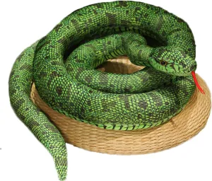 PURFUN Realistic Plush Snake 78.7 Inches Long Stuffed Snake Toy Lifelike Stuffed Giant Boa Constrictor Plush Animal Halloween Birthday Party Prank Props Home Decor