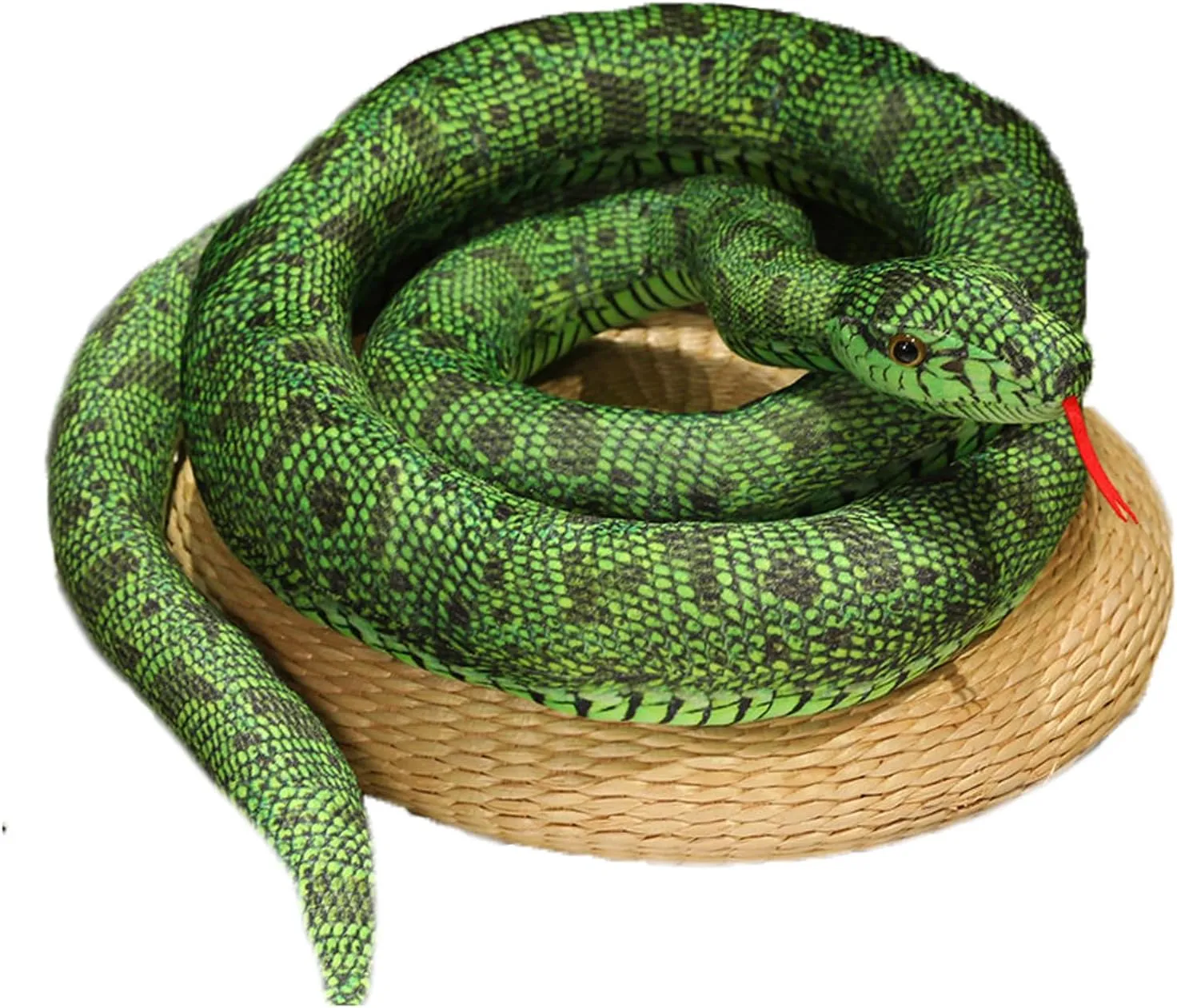 PURFUN Realistic Plush Snake 78.7 Inches Long Stuffed Snake Toy Lifelike Stuffed Giant Boa Constrictor Plush Animal Halloween Birthday Party Prank Props Home Decor