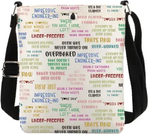 PWHAOO British TV Show Inspired Gift Baking Show Quotes Crossbody Bag Baking Lover Travel Bag Cosplay Merch (Baking Show Quotes C)