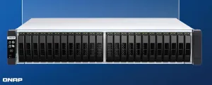 QNAP 24-Bay Active-Active Dual Controller ZFS NAS - Black, Rack Mount, Server Compatible
