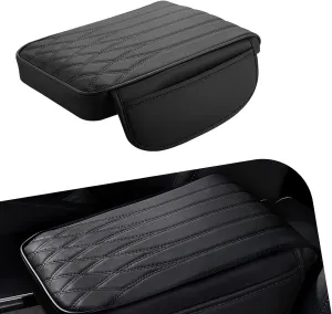 QODOLSI Car Center Console Cover, Car Armrest Cover, 12.8In x 7.87In x 1.57In Car Center Console Decoration, Car Accessories Interior, Universal for Most Cars (Black #1 PC)