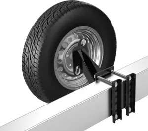 Qualward Spare Tire Mount Bracket for Trailer, Spare Tire Carrier Powder Coat Steel Black, Fits Most 4 & 5 & 6 Lugs Wheels on 4", 4.5'', 4.75'', 5" or 5.5" Bolt Patterns