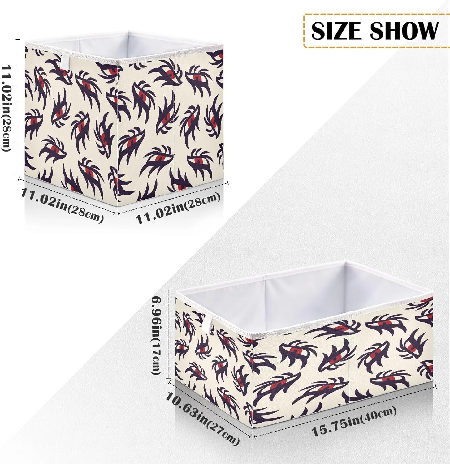 QUGRL Mystical Eyes Storage Bins Cube Magical Pattern Clothes Storage Basket Foldable Storage Box Organizer for Shelves Closet Cabinet Office Dorm Bedroom 11x11 in
