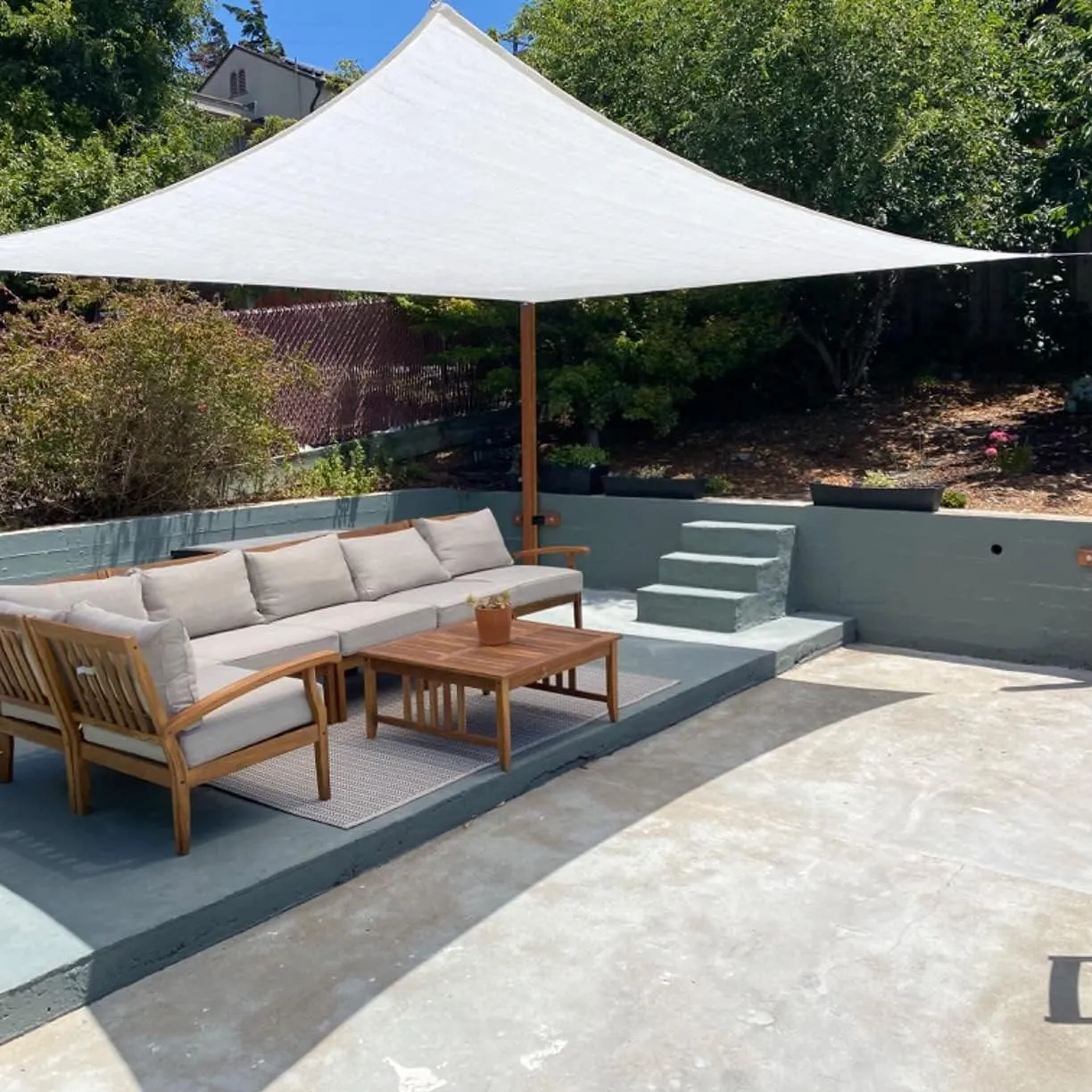 Quictent 12x16ft 185G HDPE Rectangle Sun Shade Sail Canopy White 98% UV Block Outdoor Patio Garden with Hardware Kit