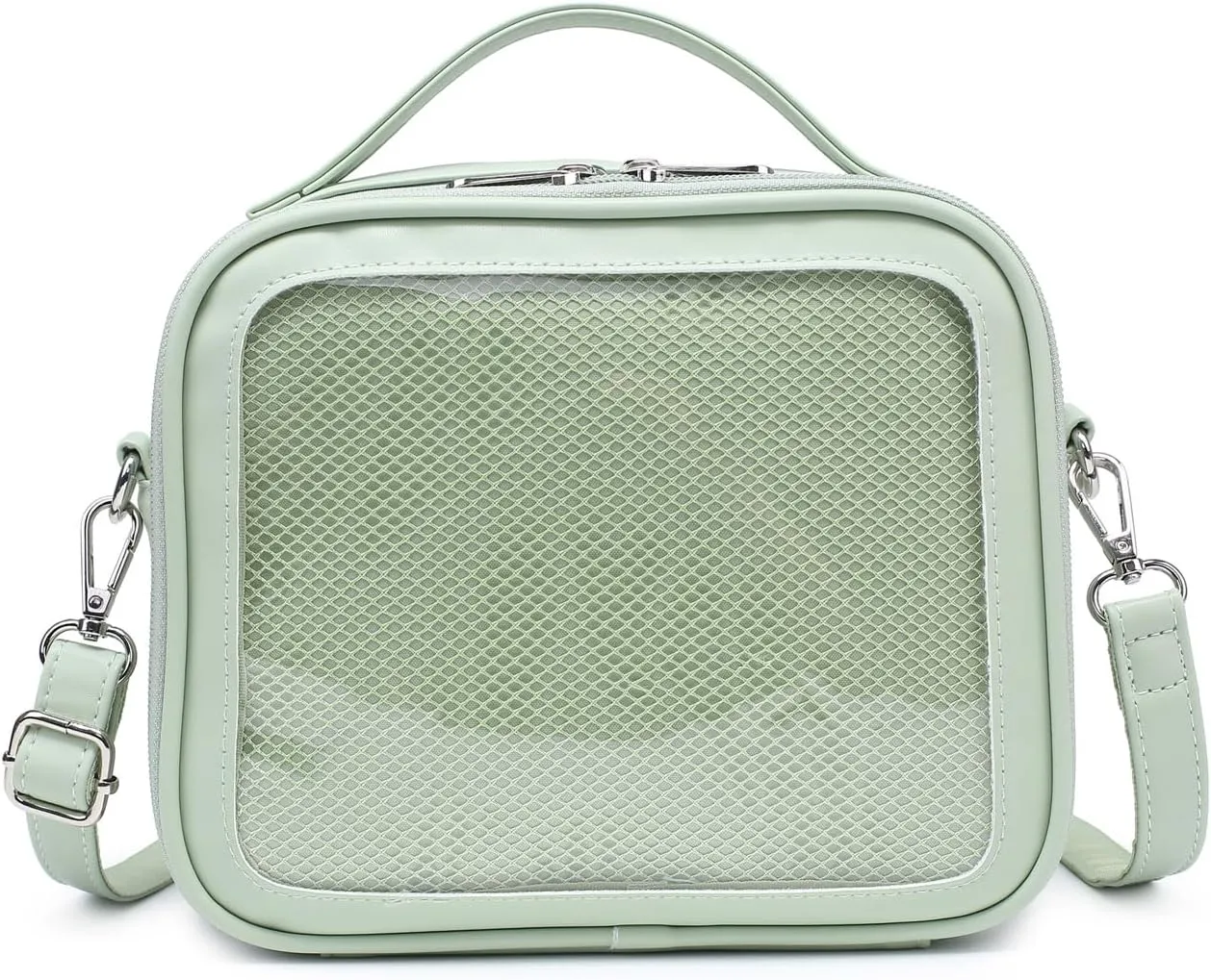 RAINBOW SMILE Ita Bag - Kawaii Crossbody Purse with Clear Shoulder Strap and Pin Display