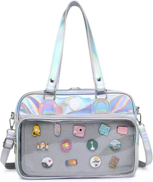 RAINBOW SMILE Ita Bag kawaii Shoulder Bag Messenger Bag Crossbody Kawaii Pin Display Bag for Cosplay