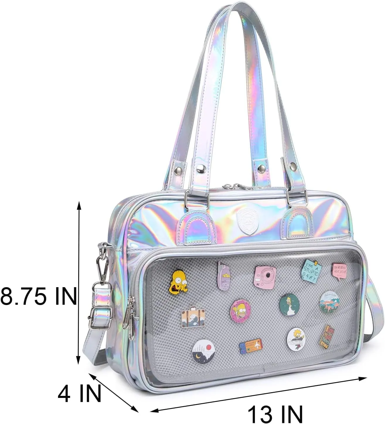 RAINBOW SMILE Ita Bag kawaii Shoulder Bag Messenger Bag Crossbody Kawaii Pin Display Bag for Cosplay
