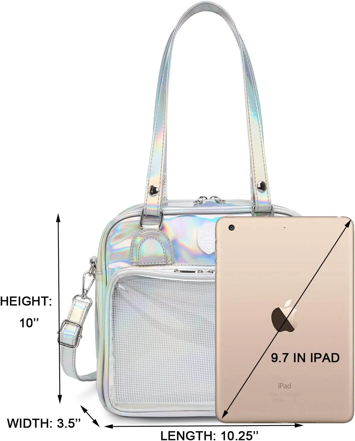 RAINBOW SMILE Ita Bag Multi-Purpose Backpack Crossbody Purse Kawaii Pin Display Bag with Insert for Anime Pins Display