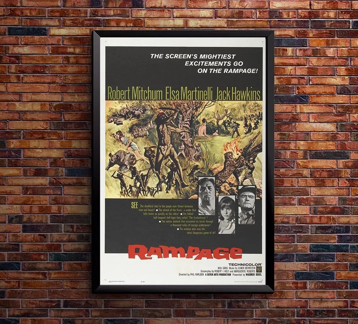 Rampage 1963 - Robert Mitchum - Vintage Classic Movie Poster-8 x 12 Inches - US/CAN only