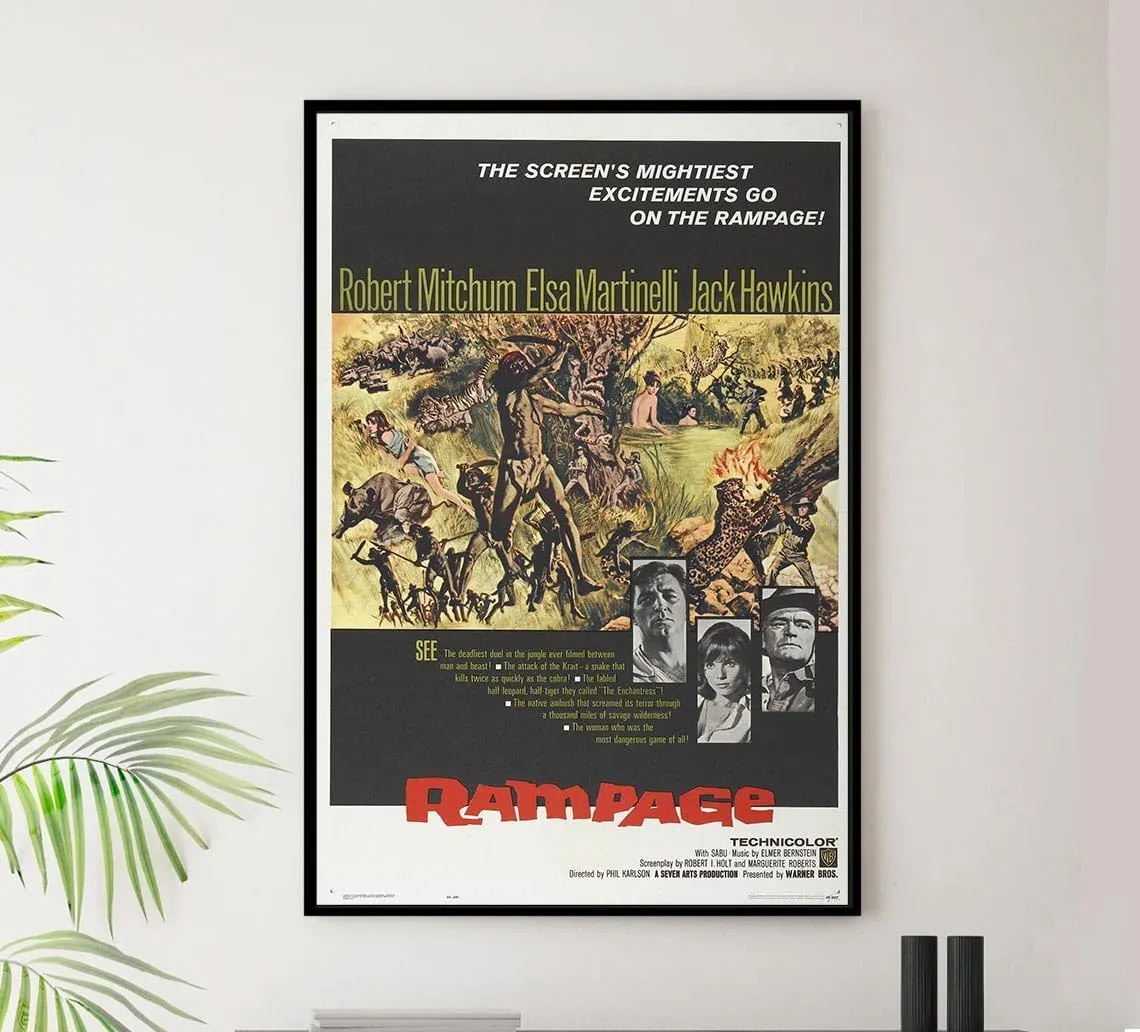 Rampage 1963 - Robert Mitchum - Vintage Classic Movie Poster-8 x 12 Inches - US/CAN only