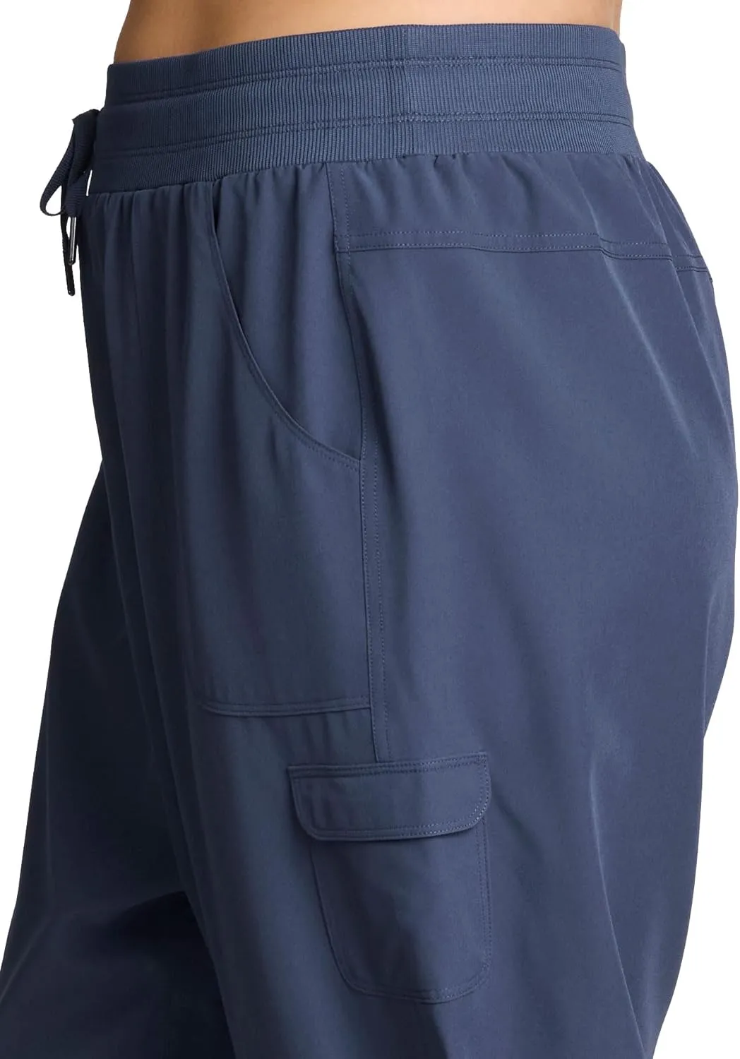 RBX Active Women's Plus Size Fashion Lightweight Woven Body Skimming Drawstring Cargo Capri Pant