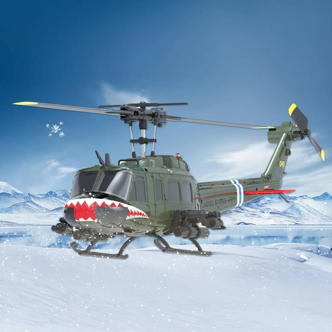 RC ERA C032 UH-1 Huey RC Helicopters for Adults Beginners, 1/48 Scale 6CH 2.4G 6-Axis Gyro Remote Control Stabilized Aircraft with 3D Rolling & Altitude Hold (RTF / 2 Battery)
