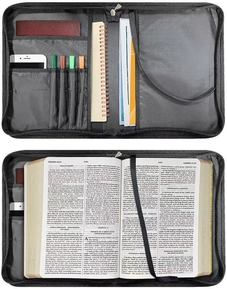 Rchsmod Boho Mandala Butterfly Print Bible Cover Case for Women Men Sturdy Leather Bible Cover Portable Bible Case with Shoulder Strap and Carrying Handle Lightweight Bible Bag for Bible Lover, M