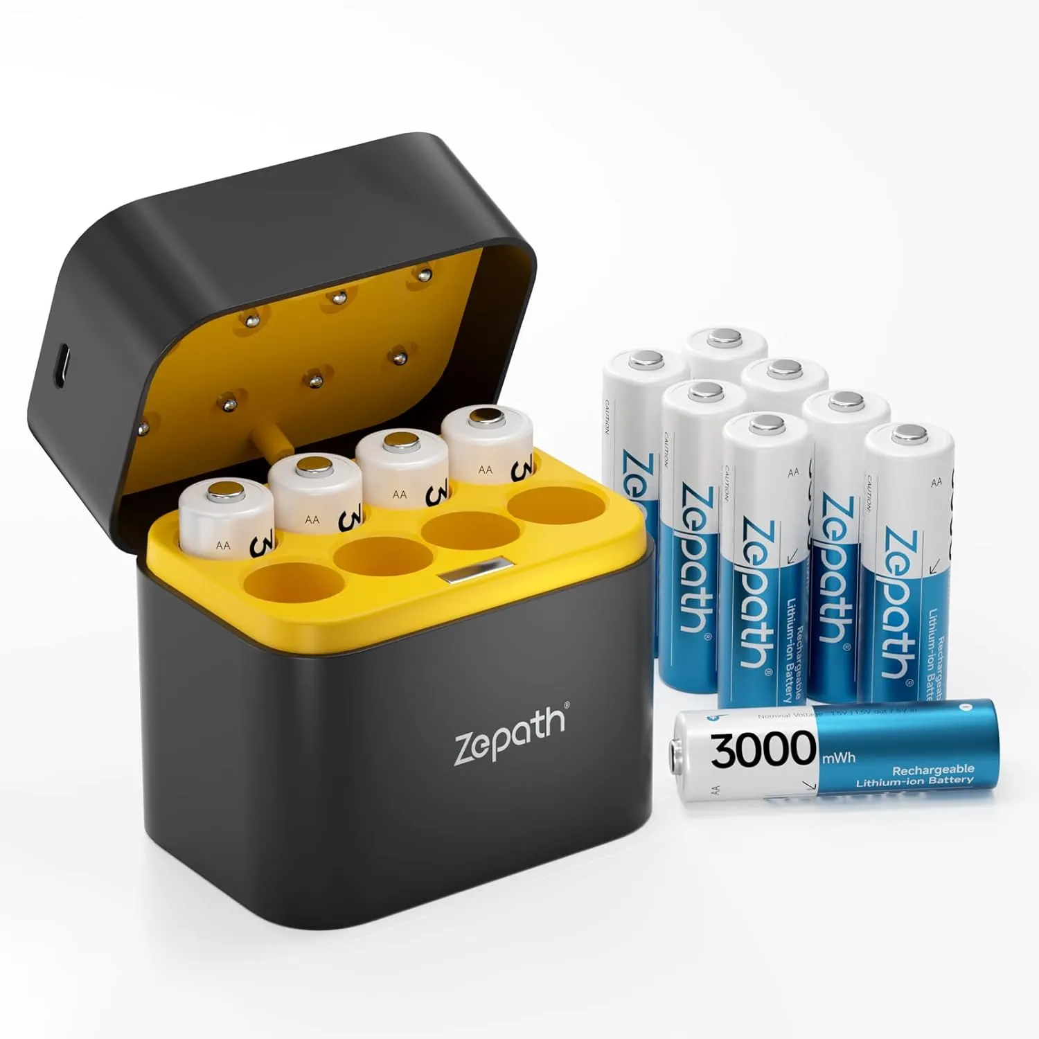 Rechargeable AA Batteries Lithium 12 Pack with Charger 3000mWh High Capacity Double A Battery,1.5V Constant Volt AA Lithium Batteries (Charger 12Pack)