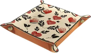 Red Romantic Heart Stacking Jewelry Organizer Trays for Women, Desk Drawer Earring and Bracelet Tray, Key Tray for Entryway Table, Small Decorative Storage Organizer