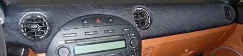 RedlineGoods Dash pad Cover Compatible with Mazda Miata NC 2006-15. Tailor Made - not Universal. Genuine top-Grade Italian Black Suede (Alcantara) with Silver Thread