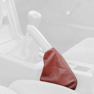 RedlineGoods ebrake Boot Compatible with Mazda RX7 1981-85. Tailor Made - not Universal. Genuine top-Grade Italian Black Suede (Alcantara) with Silver Thread