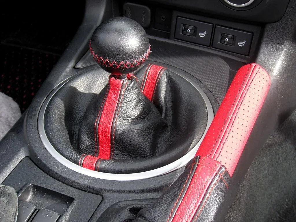 RedlineGoods Shift Boot Compatible with Mazda Miata NC 2006-15. Tailor Made - not Universal. Genuine top-Grade Italian Black Leather with Blue Thread