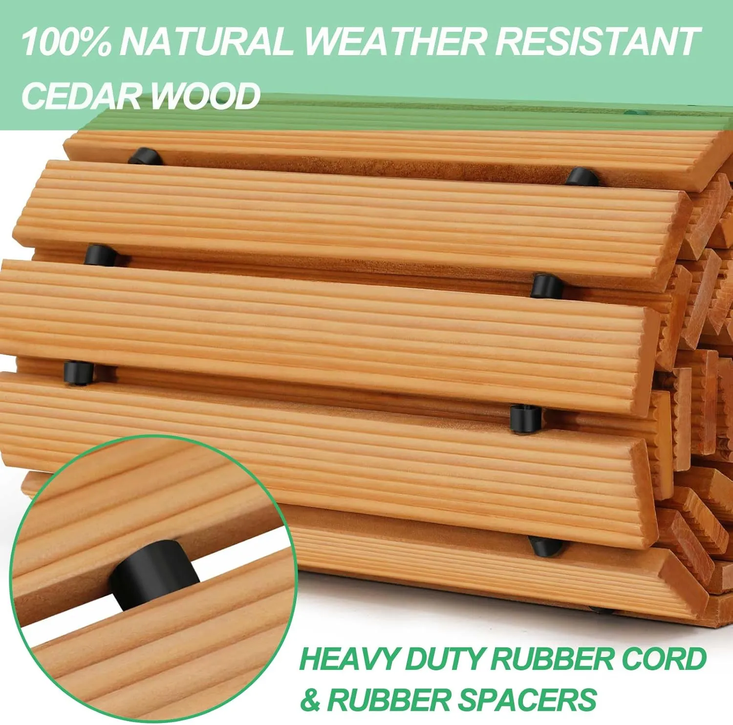 RELIANCER 12' Wooden Garden Pathway,Outdoor Roll Out Cedar Straight Walkway,Patio Path Decorative Garden Boardwalk Walkways,Weather-Resistant Roll Up Beach Wood Road Floor,Wedding Party Pathways