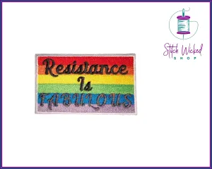 Resistance is Fabulous Pride Flag, Fully Embroidered Patch