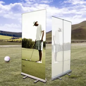 Retractable Roll Up Banner Stand with Aluminum Frame, Portable Sign Holder with Canvas Bag for Trade Shows, Advertising,Store Sign, Retail Display Hardware Only (33.5x80 6PACK)
