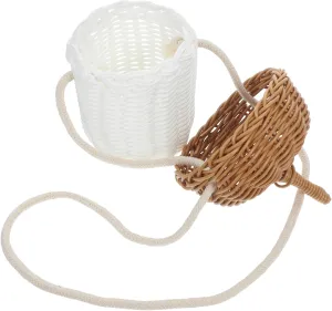 Retro Handwoven Acorn Bag Small Purse Crossbody for Women Crafted Shoulder Basket Versatile Handbag for Summer Storage