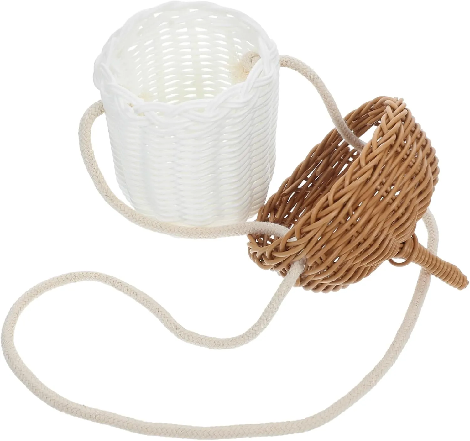 Retro Handwoven Acorn Bag Small Purse Crossbody for Women Crafted Shoulder Basket Versatile Handbag for Summer Storage