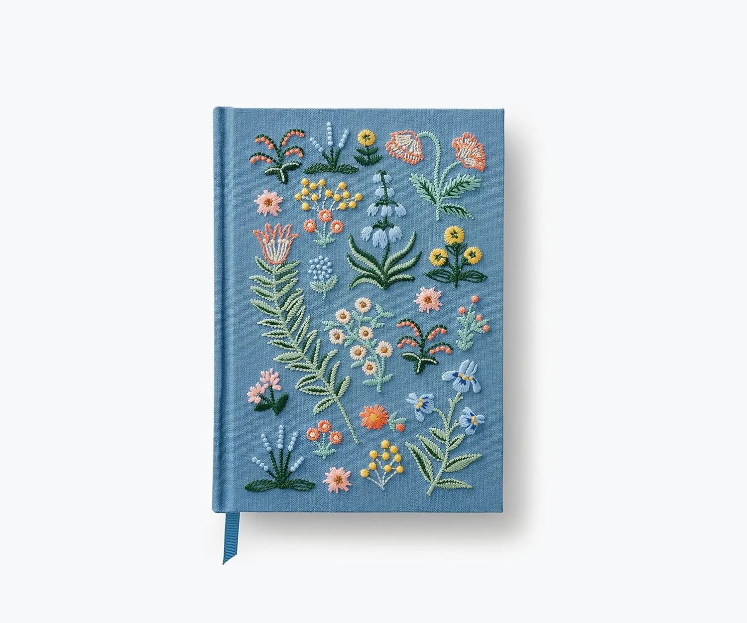 RIFLE PAPER CO. Menagerie Garden Embroidered Journal | 400 Ruled Pages, Cloth Cover with Floral Embroidery & Grosgrain Ribbon Bookmark, Lay-Flat Binding, 8" L x 5.75" W