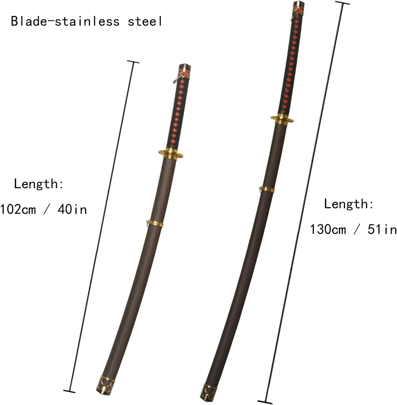 Rivers of Blood Sword，Moonveil Sword 40inchs/50inchs,Stainless Steel, Handmade Anime Cosplay Prop for Display and Collection