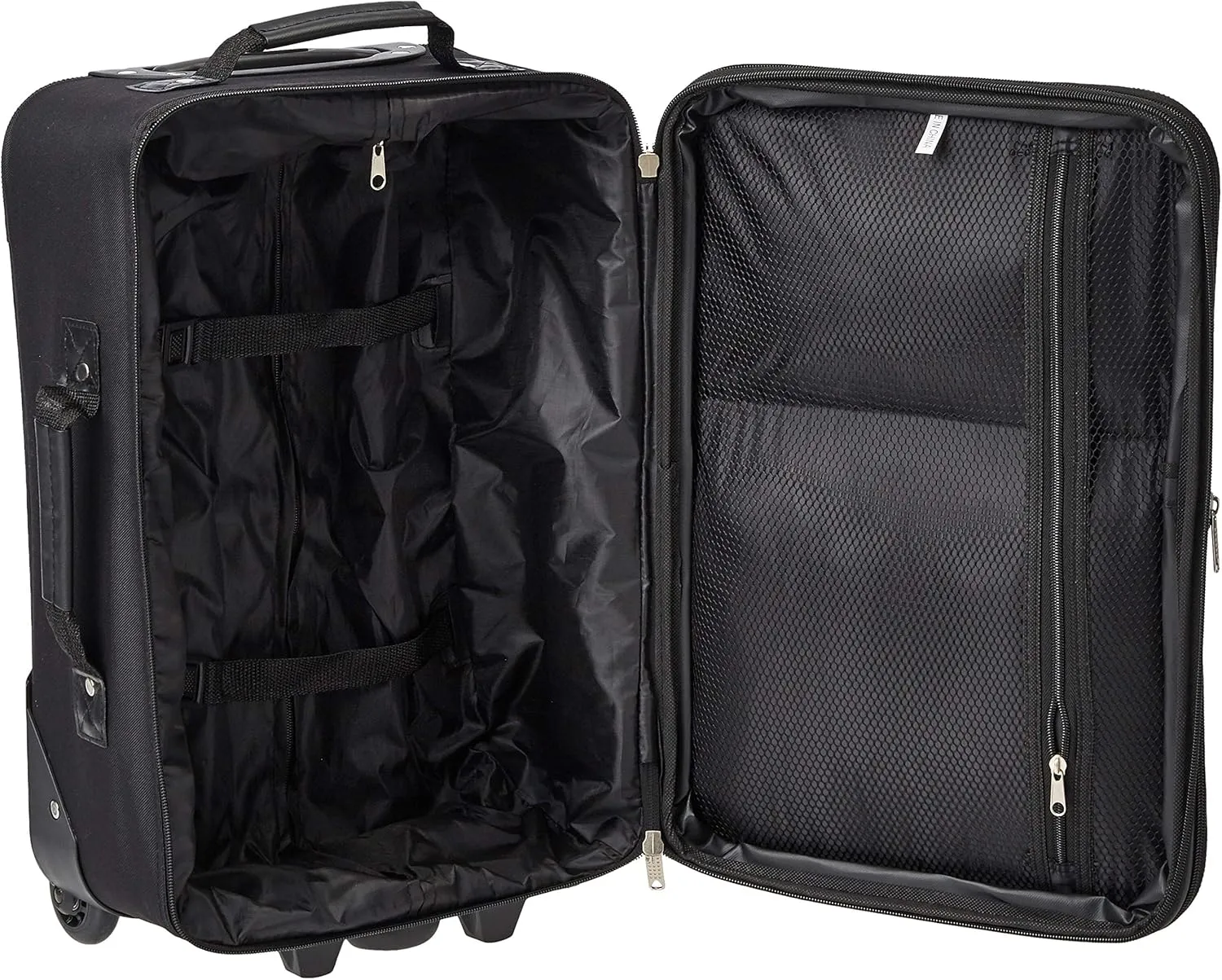 Rockland Fashion Softside Upright Luggage Set, Expandable, Black Plaid, 2-Piece (14/19)