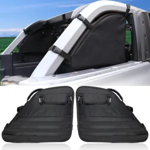 Roll Bar Storage Bag Cargo Carriers Accessories with Accessories Organizer Cargo Bag Saddlebag Tool Kit Bag Compatible with 2021 2022 2023 Ford Bronco 4 Door Black Color