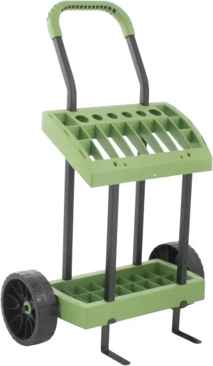 Rolling Tool Toter | Storage Rack On Wheels for Yard, Garden and Lawn Care | Store & Organize Sporting Gear & Sport Equipment | Garage Tool Cart | Made in USA by Vertex Products | Model EX610