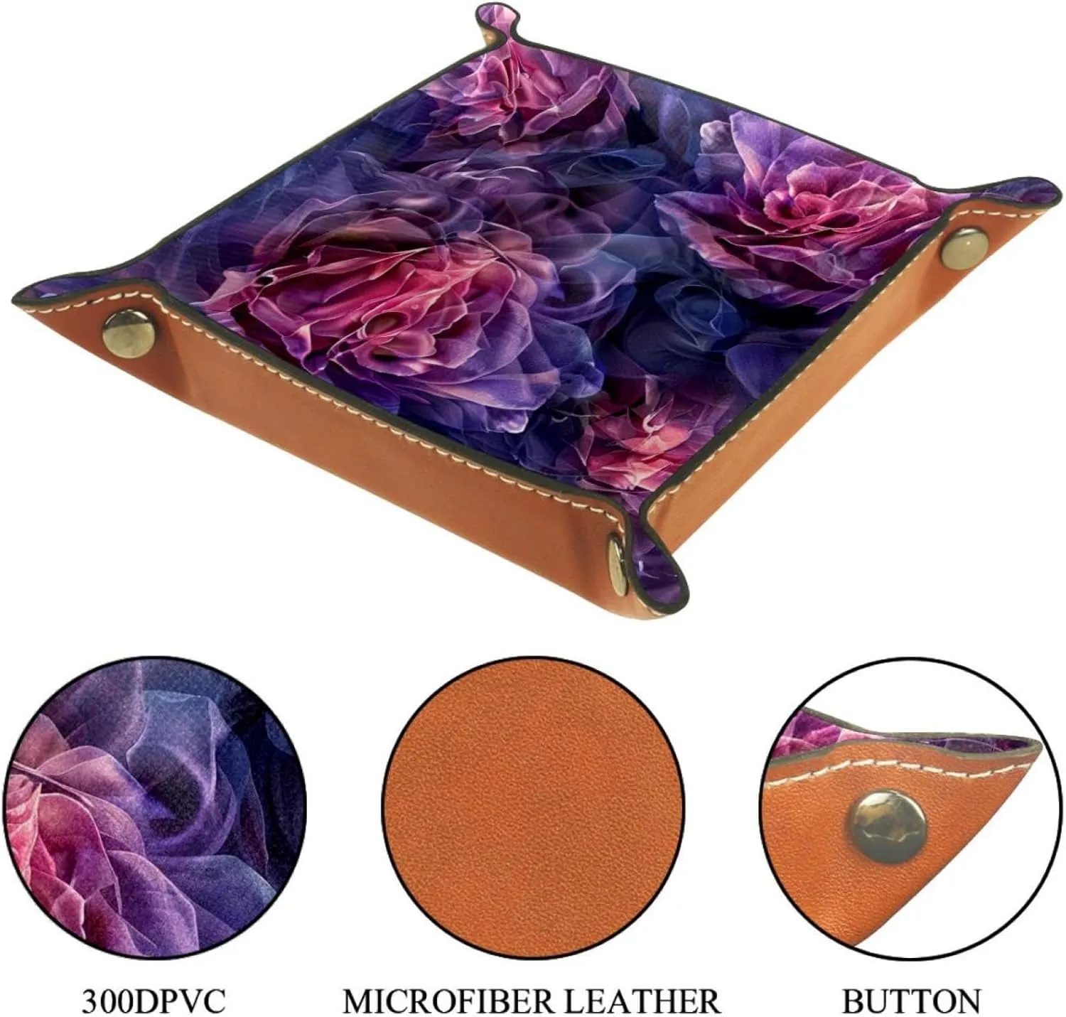 Romantic Rose Star River Stacking Jewelry Organizer Trays, Small Desk Drawer Earring Tray, Women's Girls Bracelet Storage, Key Tray for Entryway, Decorative Ring Organizer