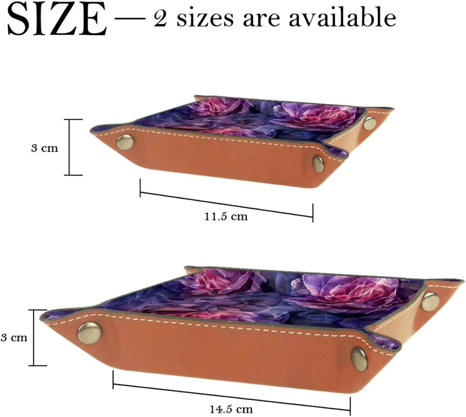 Romantic Rose Star River Stacking Jewelry Organizer Trays, Small Desk Drawer Earring Tray, Women's Girls Bracelet Storage, Key Tray for Entryway, Decorative Ring Organizer